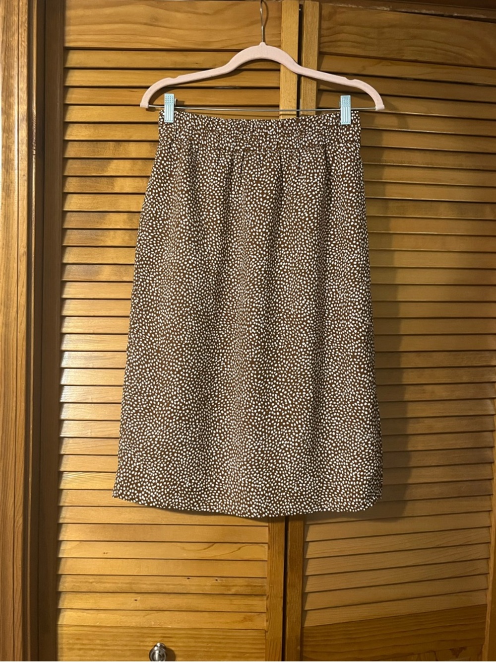 J. Crew Brown and Cream Printed Midi Skirt